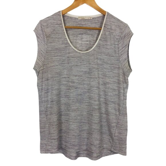 prAna Women's Everett Top Sz Medium Soft Spun Short Sleeve Gray Athleisure - Picture 1 of 7